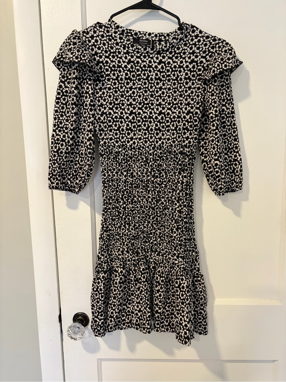 Bershka shirred floral smock dress